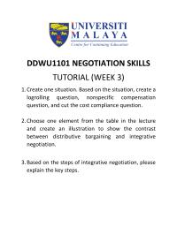 NEGOTIATION SKILLS