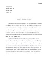 Critique Of The Sanctuary Of School