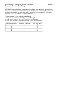 Operations scheduling in-class exercise