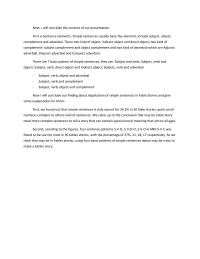 Application of simple sentences in Fable Stories