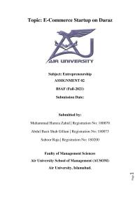 Entrepreneurship Topic ECommerce