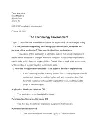 Technology Environment