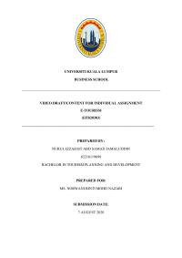 E Marketing: BACHELOR IN TOURISM PLANNING AND DEVELOPMENT