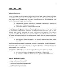 Erp 1ERP LECTUREENTERPRISE
