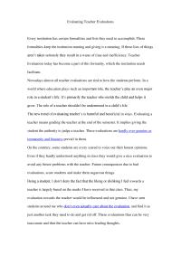 ASSIGNMENT 3 Evaluating Teacher