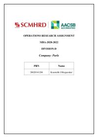 OPERATIONS RESEARCH ASSIGNMENT