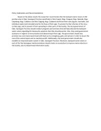 Policy Implications And Recommendations