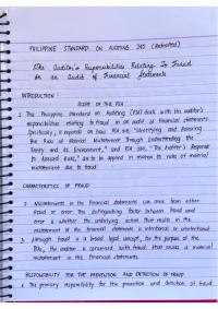 PHILIPPINE STANDARD ON AUDITING 240
