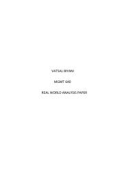 REAL WORLD ANALYSIS PAPER