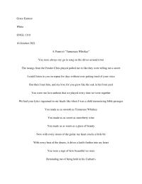A Poem to “Tennessee Whiskey”