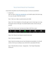 Tips on How to Record Your Presentation