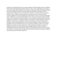 Economics Competition for skilled