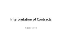 Interpretation Of Contracts