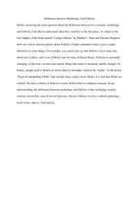 Difference between Mythology And Folklore
