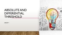 ABSOLUTE AND DIFFERENTIAL THRESHOLD