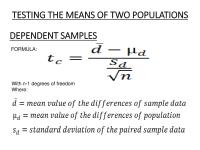 Testing the means of two populations (13)