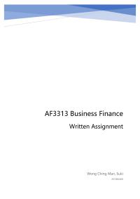 Business Finance AF3313 Business