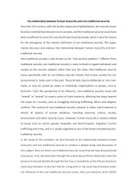 The Relationship Between Human Insecurity And Non