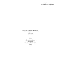 Uber Research Proposal