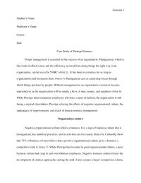 Case Study Of Prestige Business