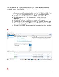 First Assignment DDL