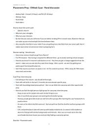 Placements Prep – OWeek Gyan – Panel discussion