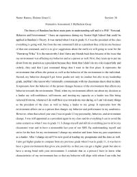 Formative Assessment 3: Reflection Essay
