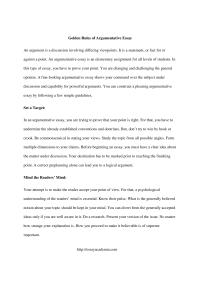 Golden Rules of Argumentative Essay