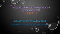 PRODUCTION AND OPERATIONS MANAGEMENT