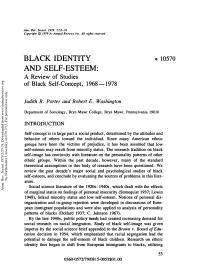 BLACK  IDENTITY AND  SELF-ESTEEM