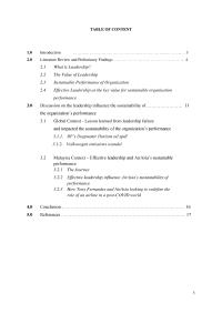 Leadership and sustainability performance