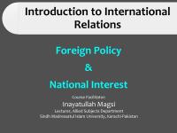 Foreign Policy & National Interest