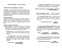 Valuation Methods