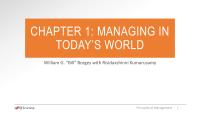 MANAGING INTODAY’S WORLD