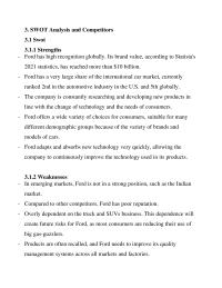 SWOT Analysis and Competitors