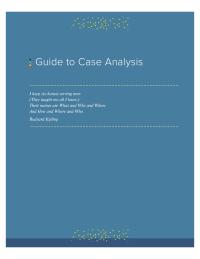 Guide To Case Analysis