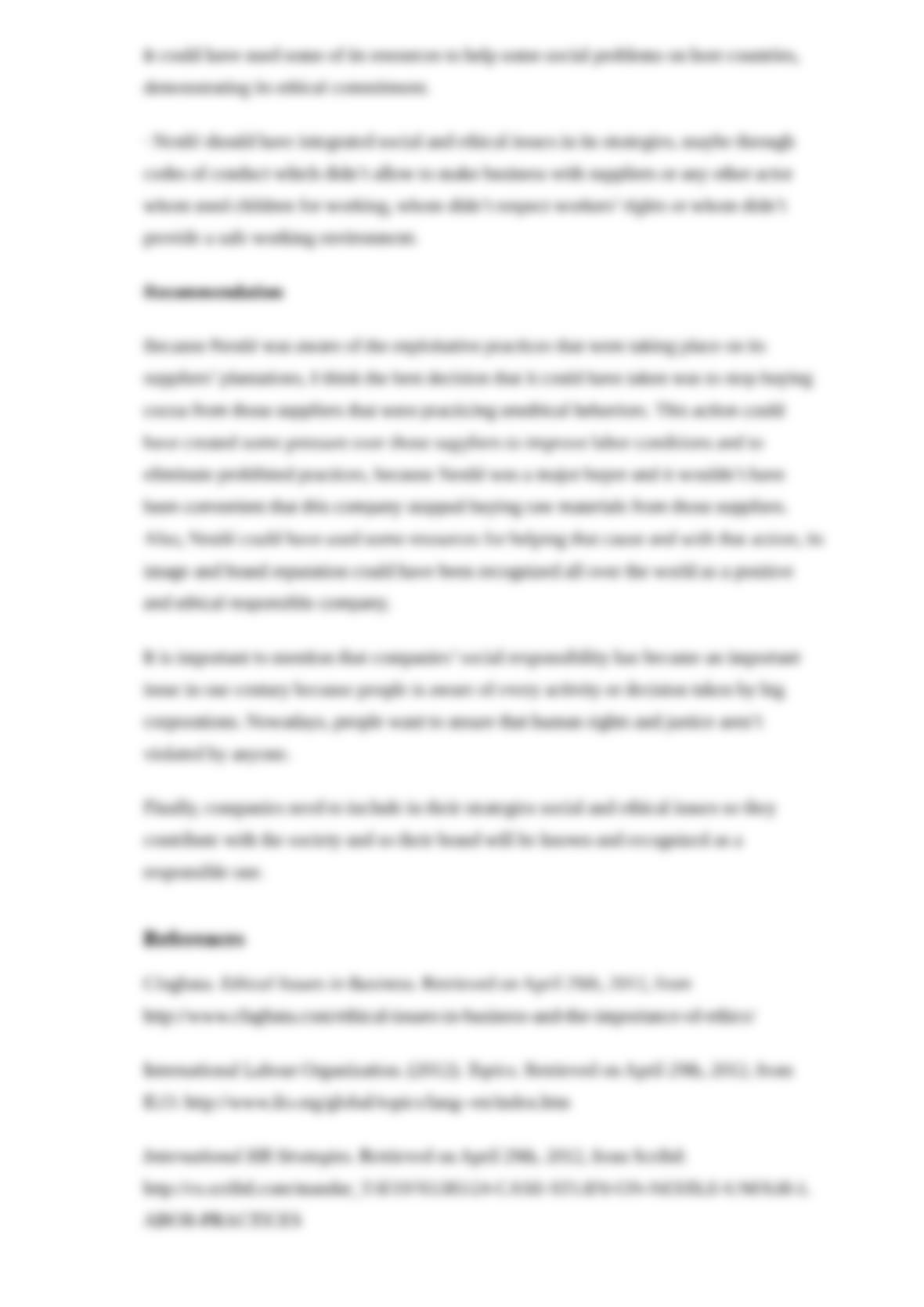 Ethical issues of nestle company image