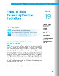 Types of Risks Incurred by Financial Institutions
