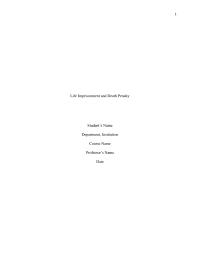 Death penalty and life imprisonment