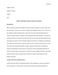 Gender and political action on women’s liberation
