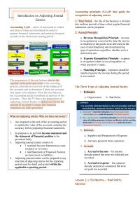 Introduction on Adjusting Journal Entries