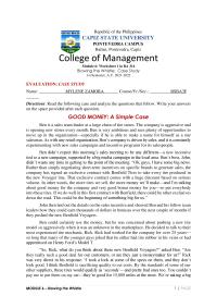GOOD MONEY: A Simple Case