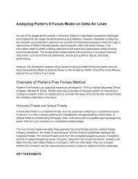 Analyzing Porter’s 5 Forces Model On Delta Air Lines