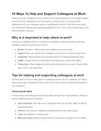 Ways To Help And Support Colleagues At Work