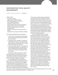 IMPLEMENTING TOTAL QUALITY MANAGEMENT