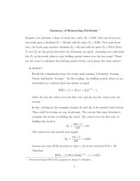 Summary of reinvesting dividends