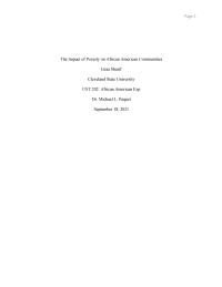 Research Paper – The Impact of Poverty on African American Communities