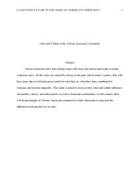 Concept Paper CLASS AND CULTURE IN