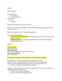 Inventory notes marc smith