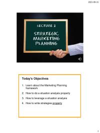 Lecture 2-strategic Marketing Planning